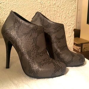 Snake Print Ankle Boots